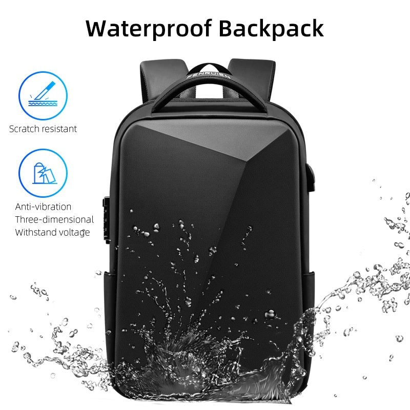 Fenruien Brand Laptop Backpack Anti-theft Waterproof School Backpacks USB Charging Men Business Travel Bag Backpack New Design